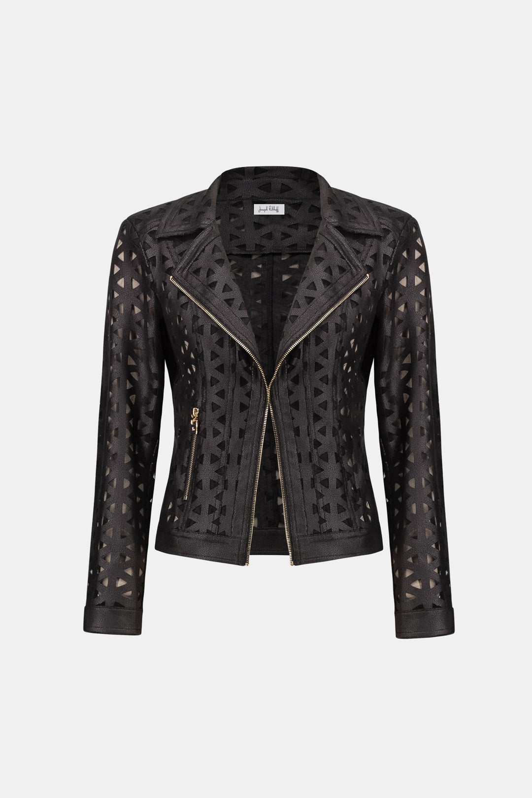 Foiled Faux Suede Moto Jacket Black
