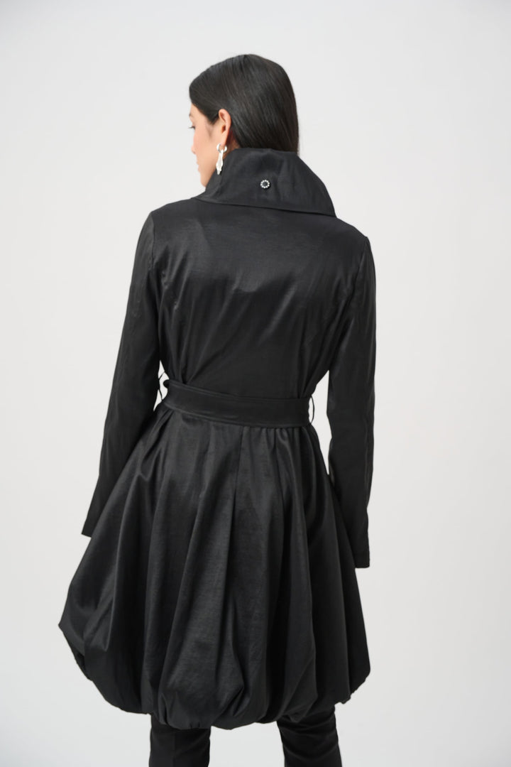Taffeta Balloon Coat Black