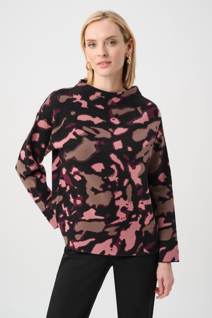 Jacquard Rhinestone Sweater Black