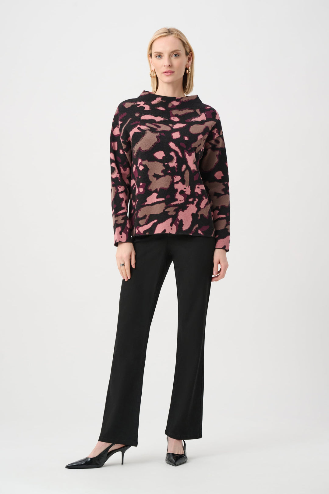 Jacquard Rhinestone Sweater Black