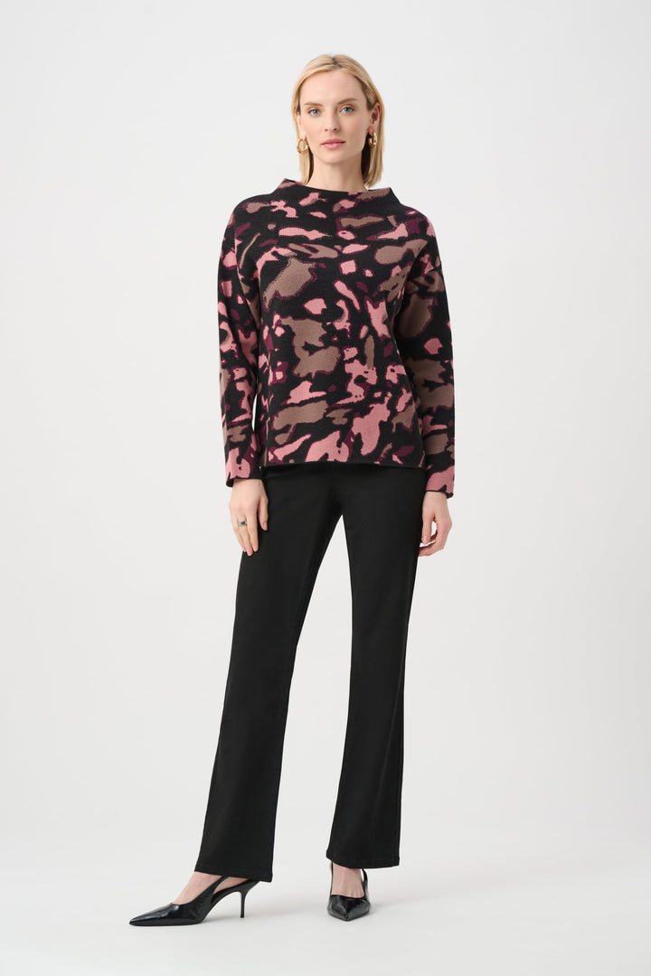 Jacquard Rhinestone Sweater Black