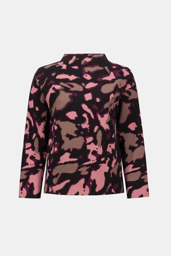 Jacquard Rhinestone Sweater Black