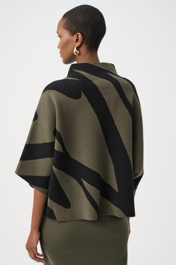 Jacquard Boxy Funnel Sweater Avacado