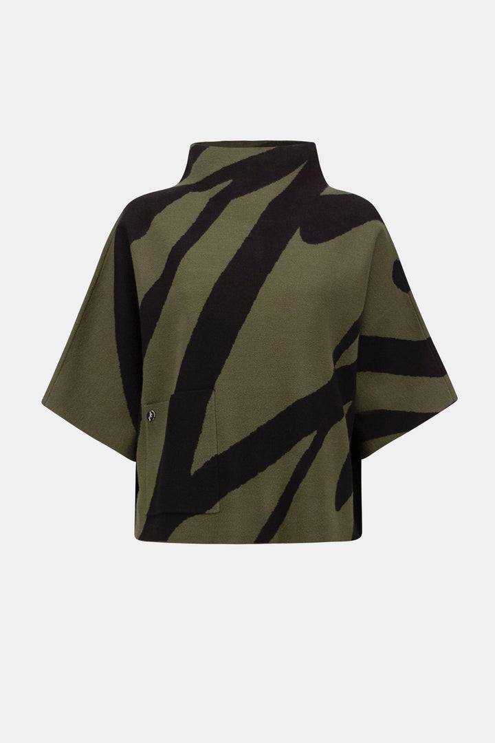 Jacquard Boxy Funnel Sweater Avacado