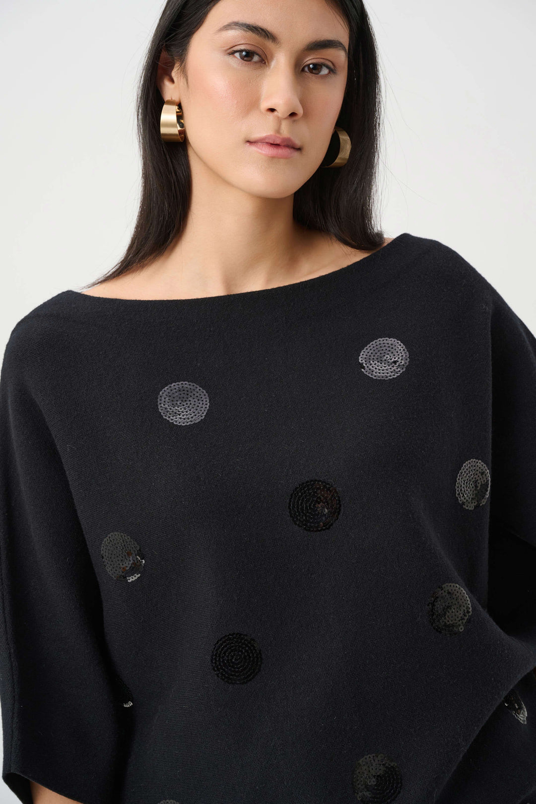 Boxy Embroidered Sweater Black
