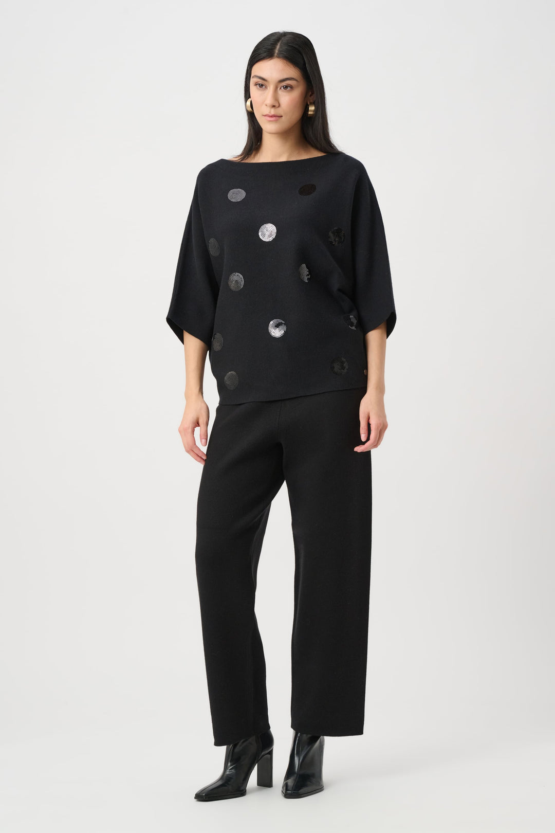 Boxy Embroidered Sweater Black