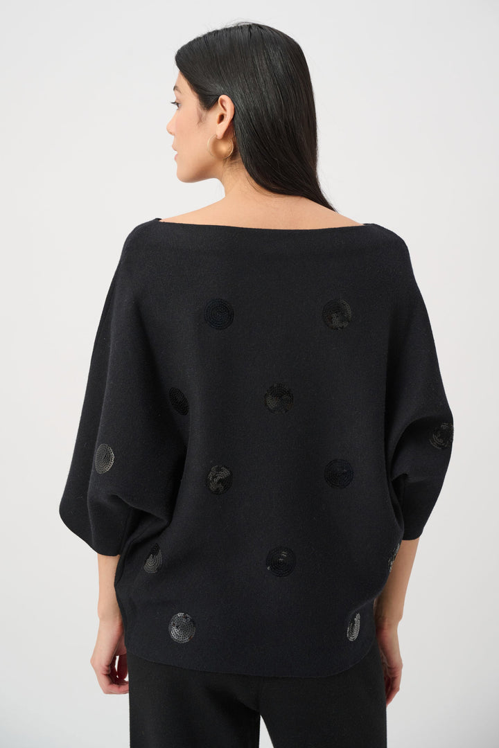 Boxy Embroidered Sweater Black