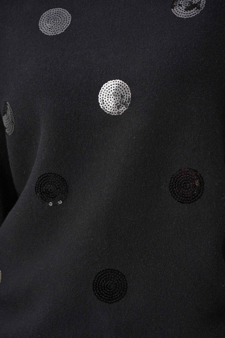 Boxy Embroidered Sweater Black