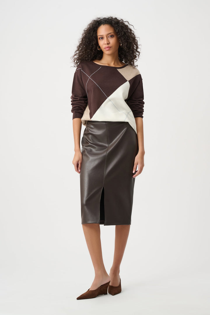 Argyle Crew Neck Sweater Mocha
