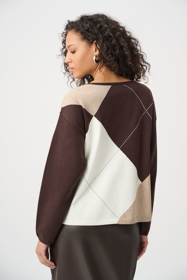 Argyle Crew Neck Sweater Mocha