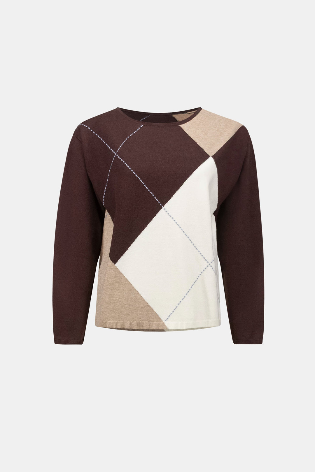 Argyle Crew Neck Sweater Mocha