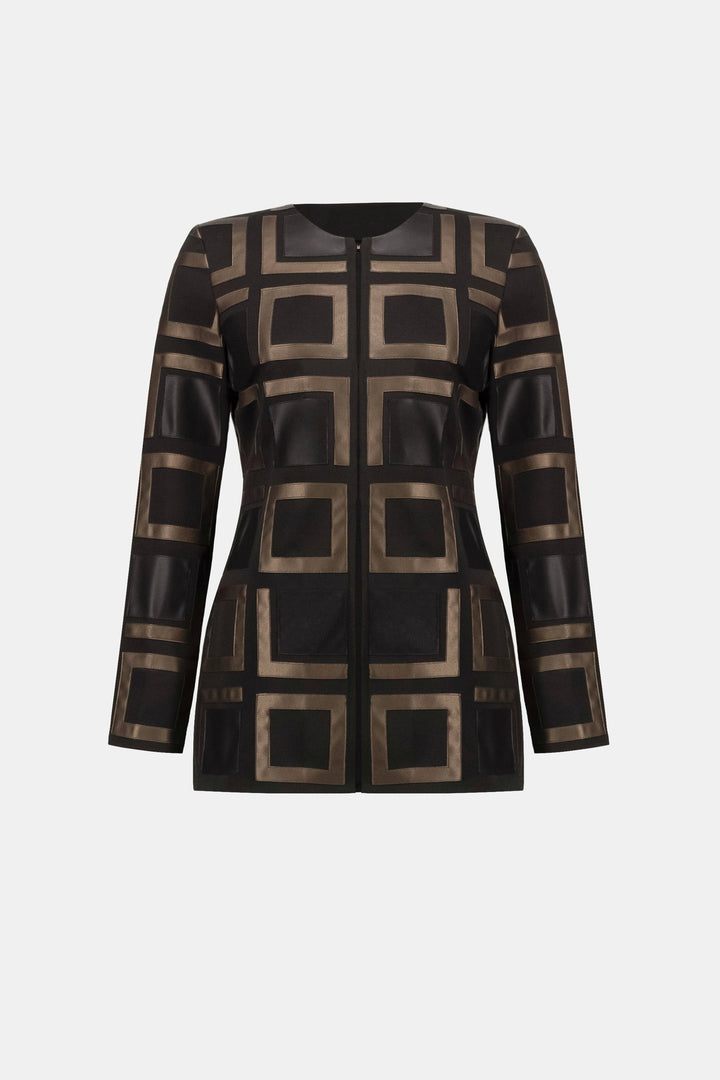 Leatherette 2 Tone Jacket Black Multi