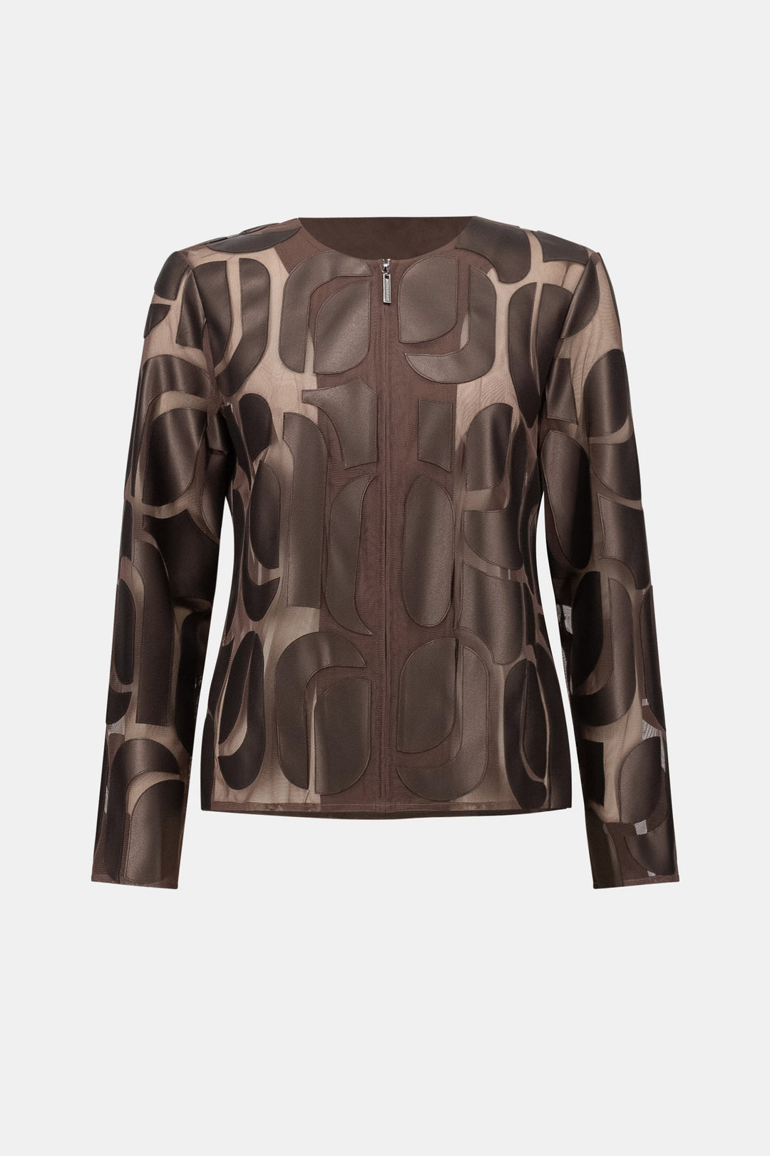 Embroidered Leatherette Jacket Bronze