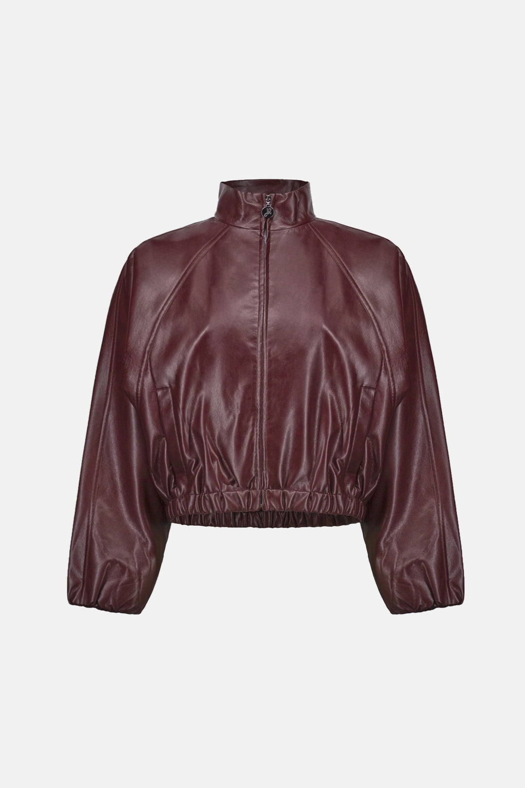 Leatherette Bomber Jacket Burgundy
