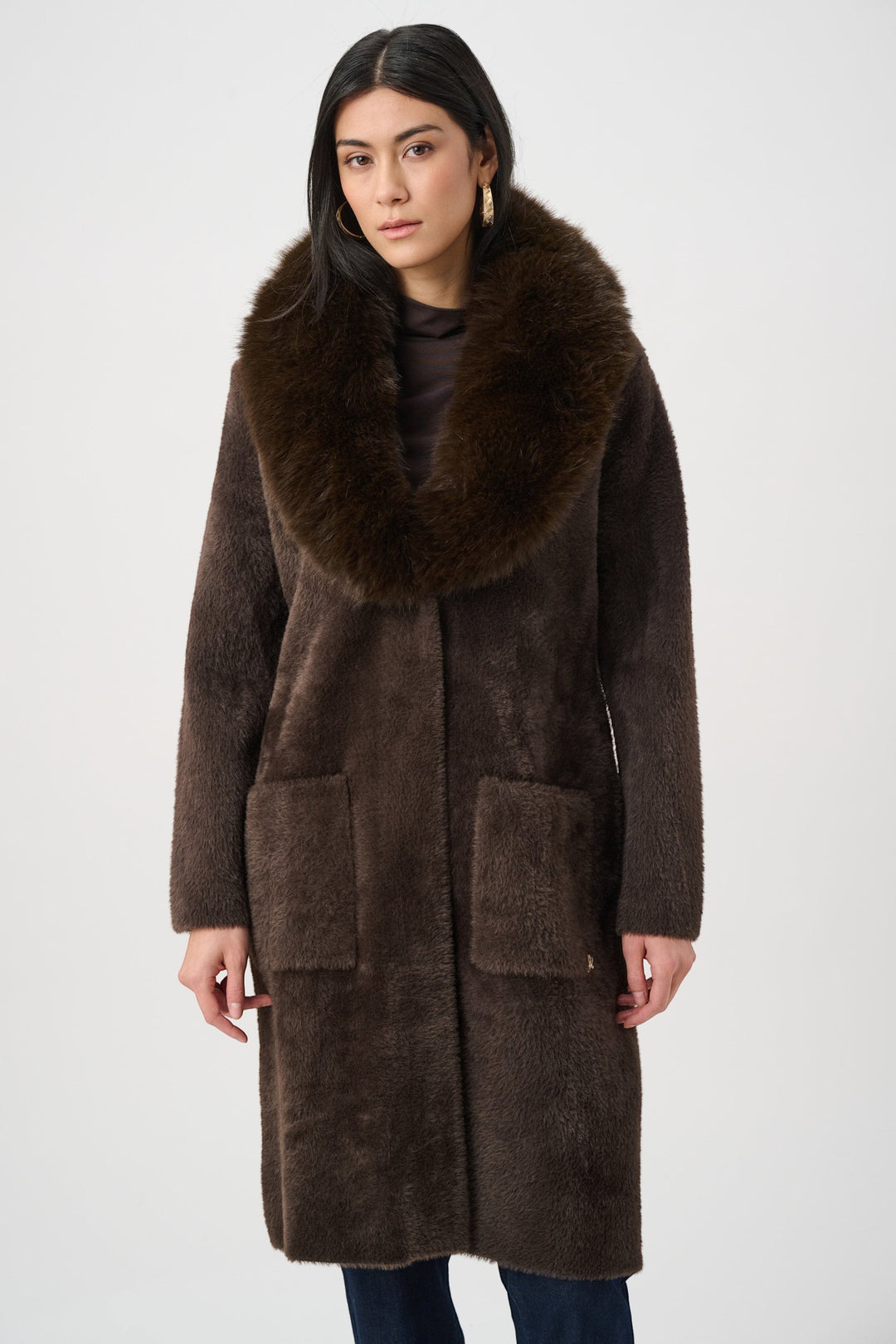 Feather Yarn Coat Detachable Faux Fur
