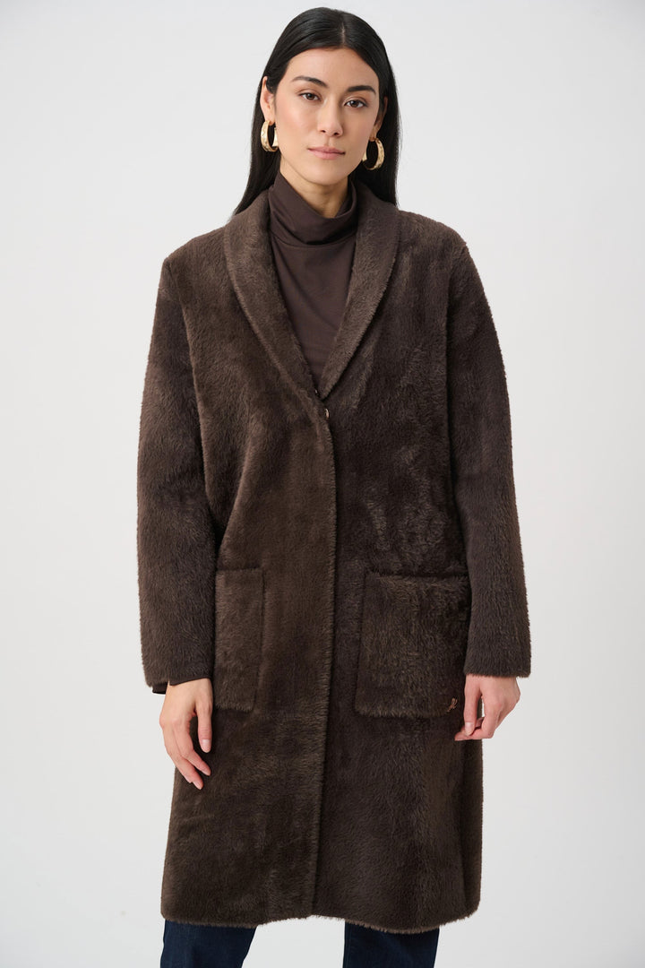 Feather Yarn Coat Detachable Faux Fur