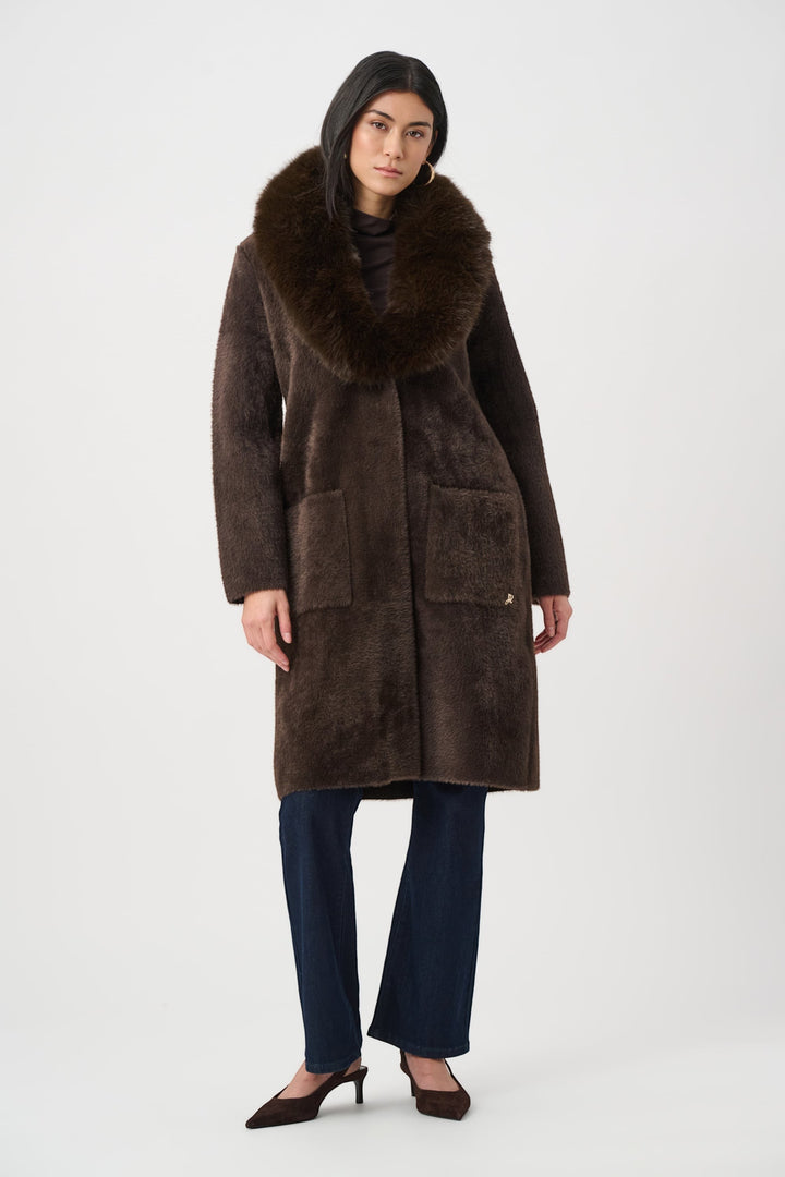 Feather Yarn Coat Detachable Faux Fur