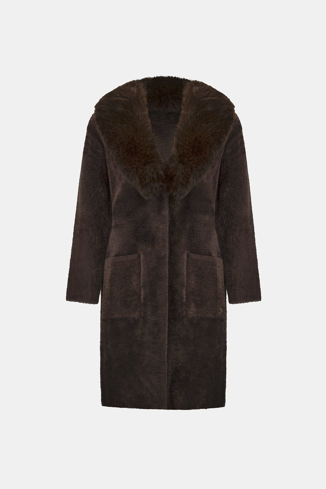 Feather Yarn Coat Detachable Faux Fur