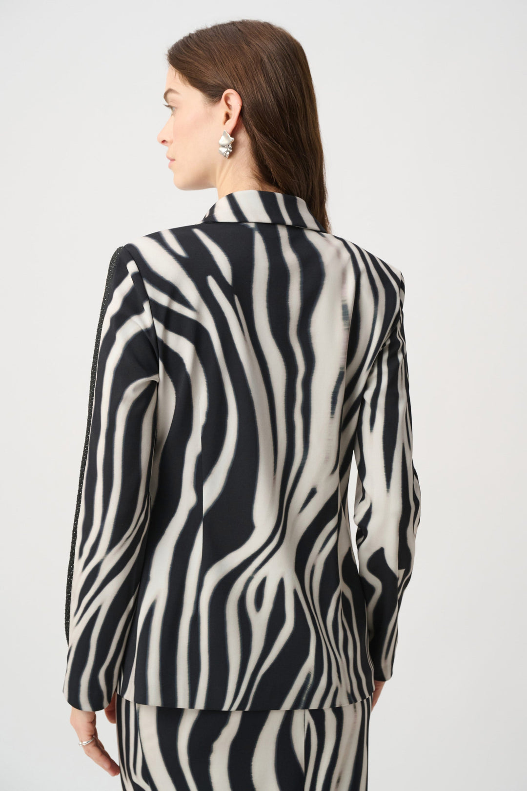 Animal Print Blazer Rhinestones Black
