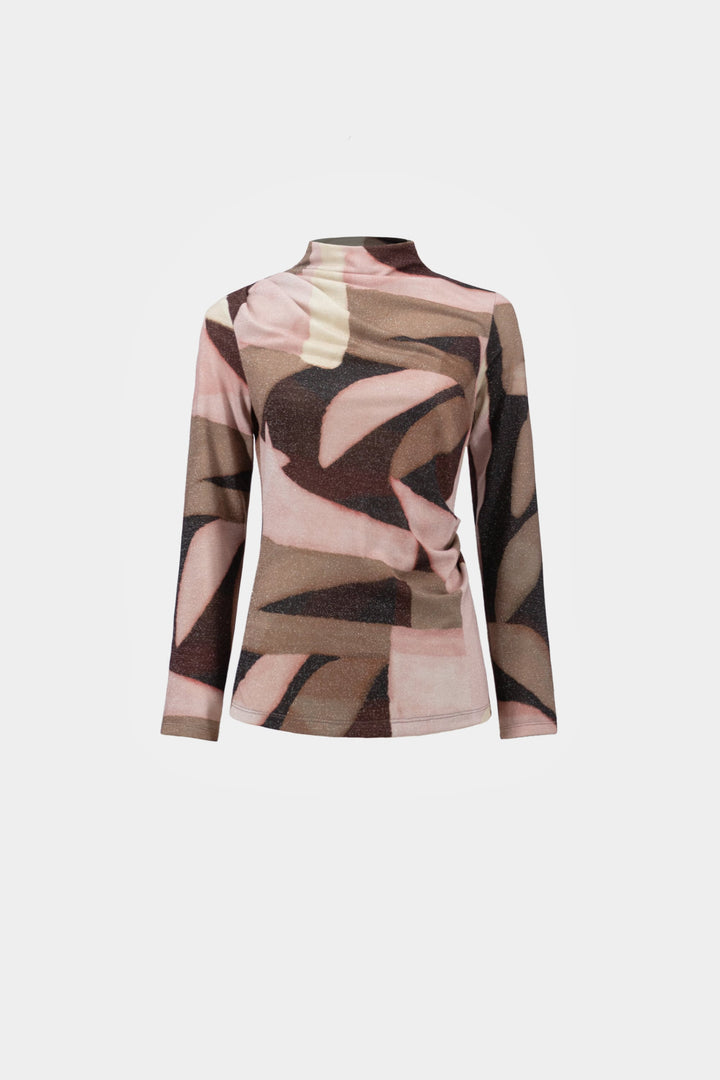 Geometric Print Lurex Sweater Black