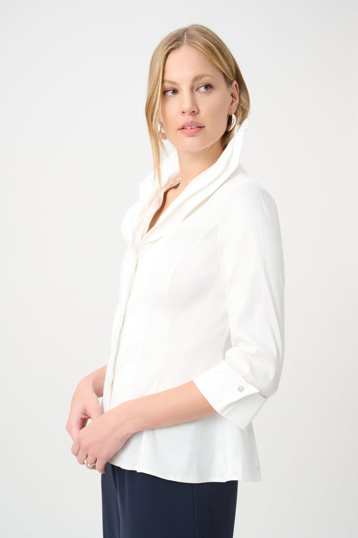 Double Lapel Blouse White