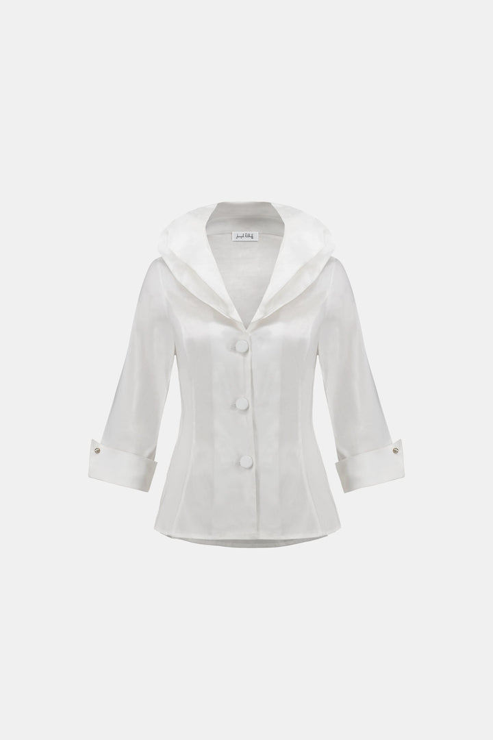 Double Lapel Blouse White