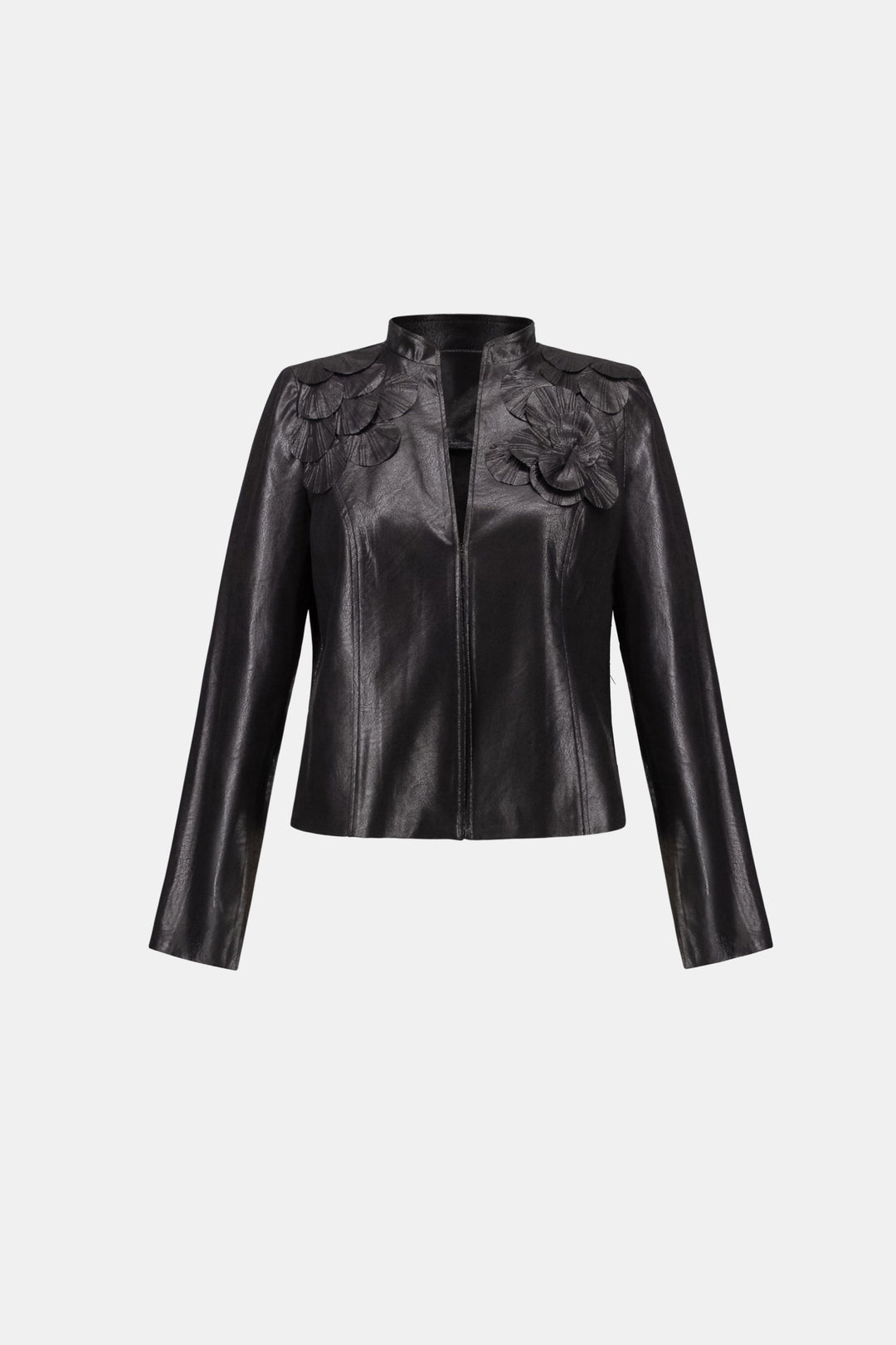 Embellished Foiled Suede Jacket Black