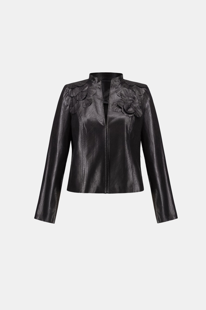 Embellished Foiled Suede Jacket Black