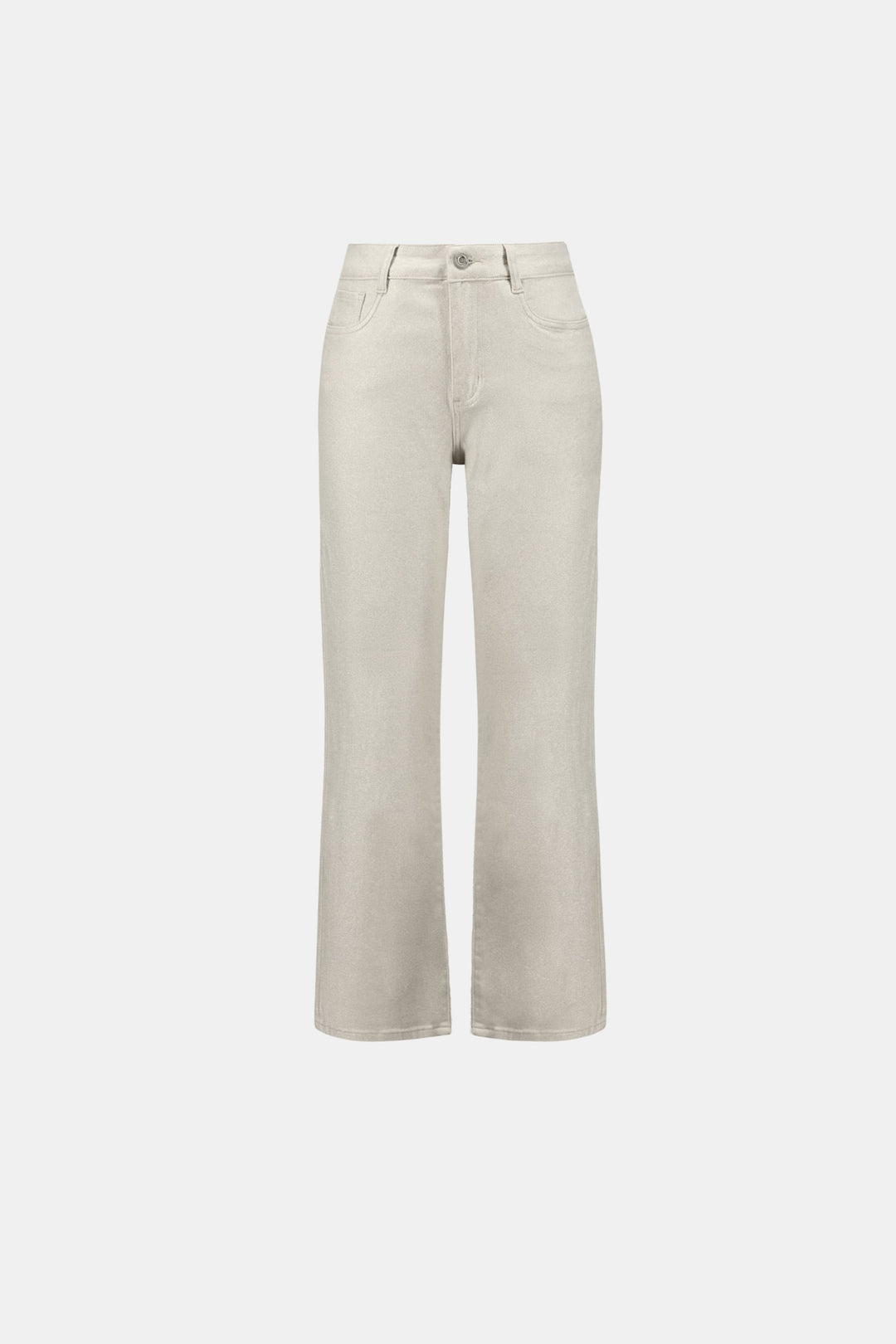 Classic Straight Leg Metallic Jeans Champagne