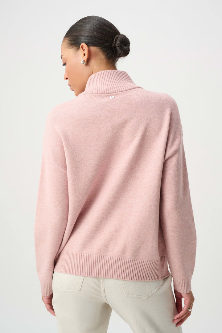 Embellished Turtleneck Sweater Blush