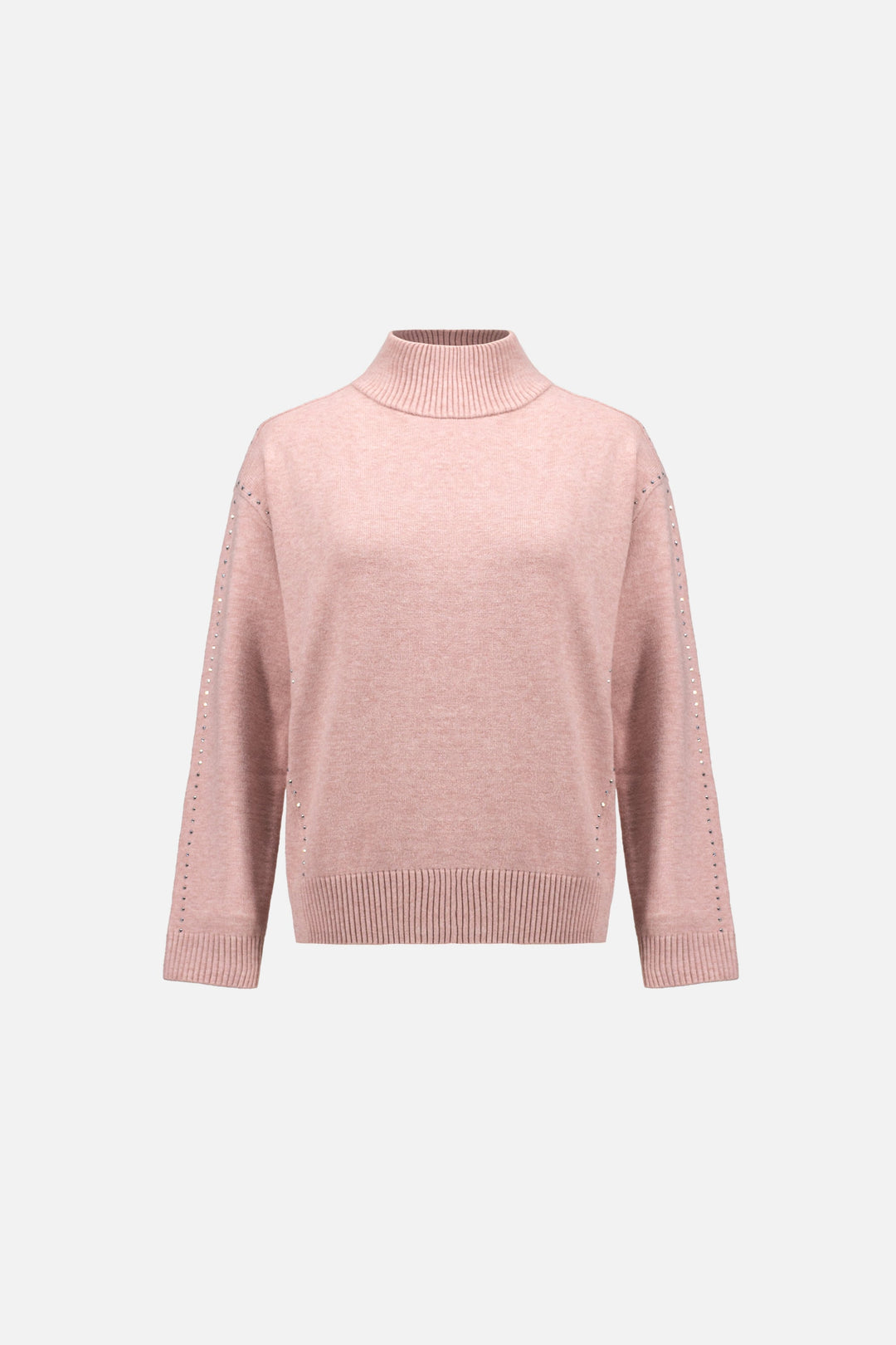 Embellished Turtleneck Sweater Blush