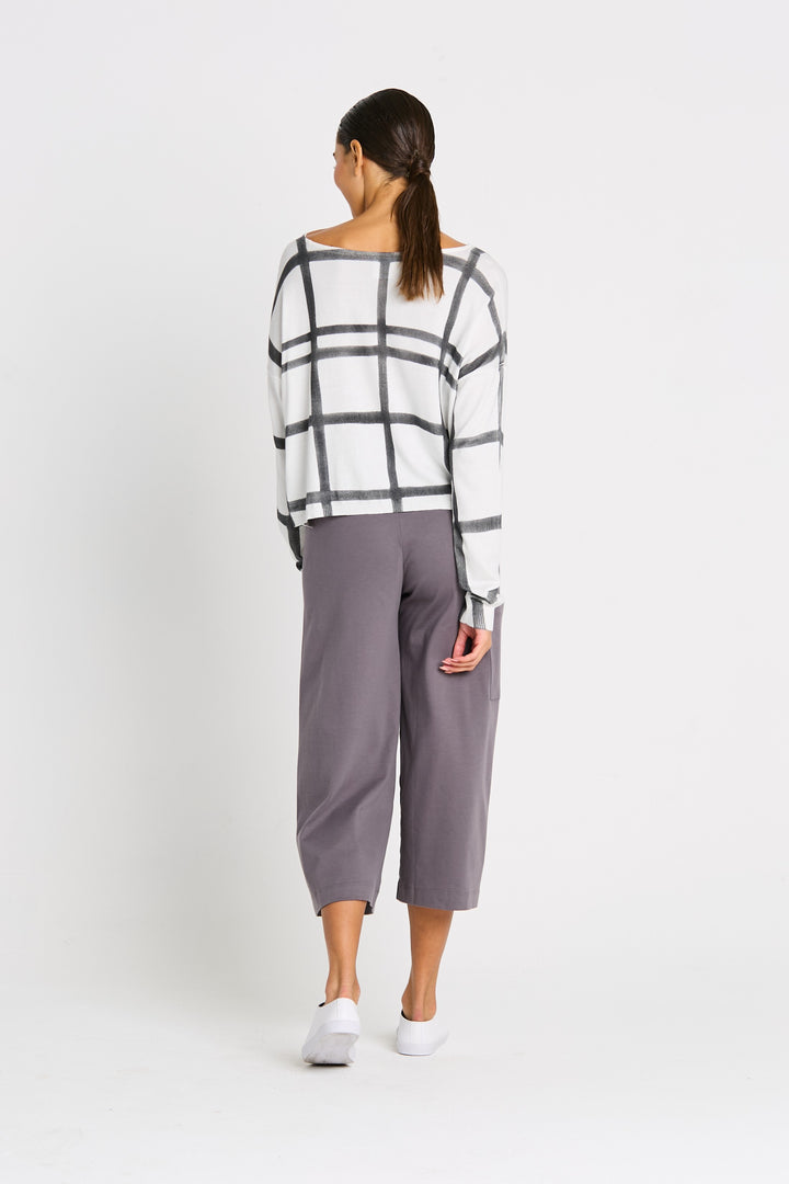 Pima Cotton Window Pane Sweater