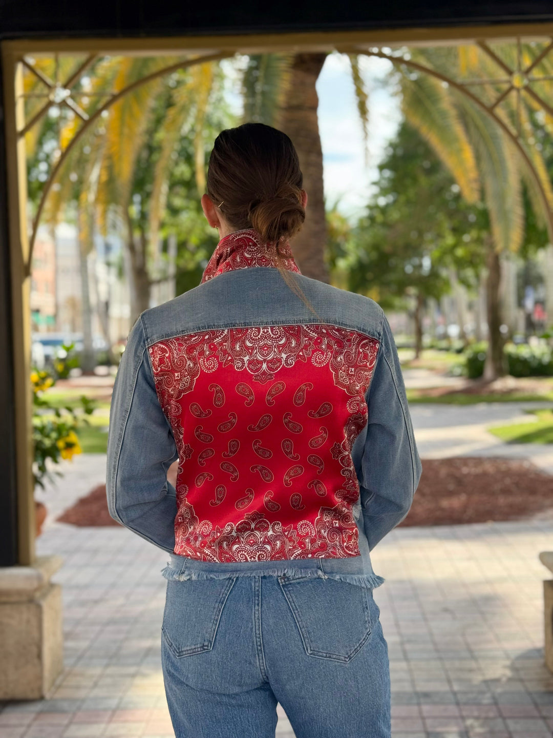 The Light Denim Jacket / Western Paisley Red