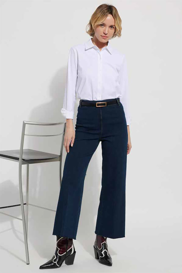 Erin Wide Leg Crop Pant Indigo