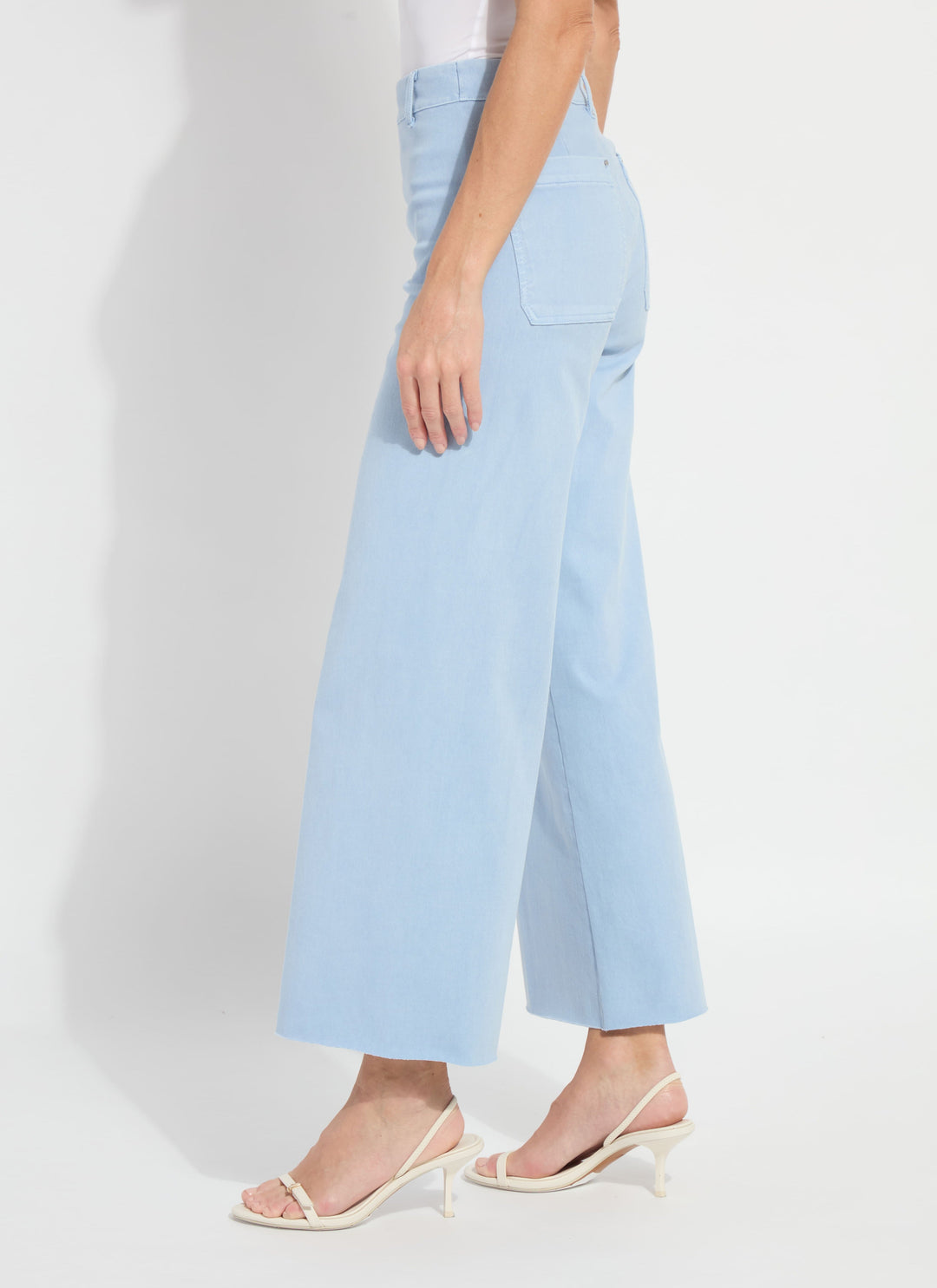 Erin Wide Leg Crop Pant Chalk Blue