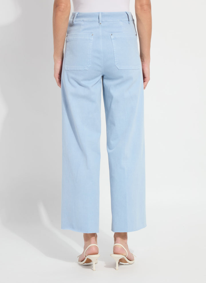 Erin Wide Leg Crop Pant Chalk Blue