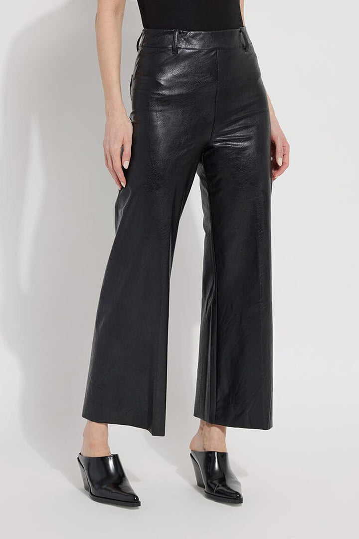 Hi Waist Vegan Leather Black