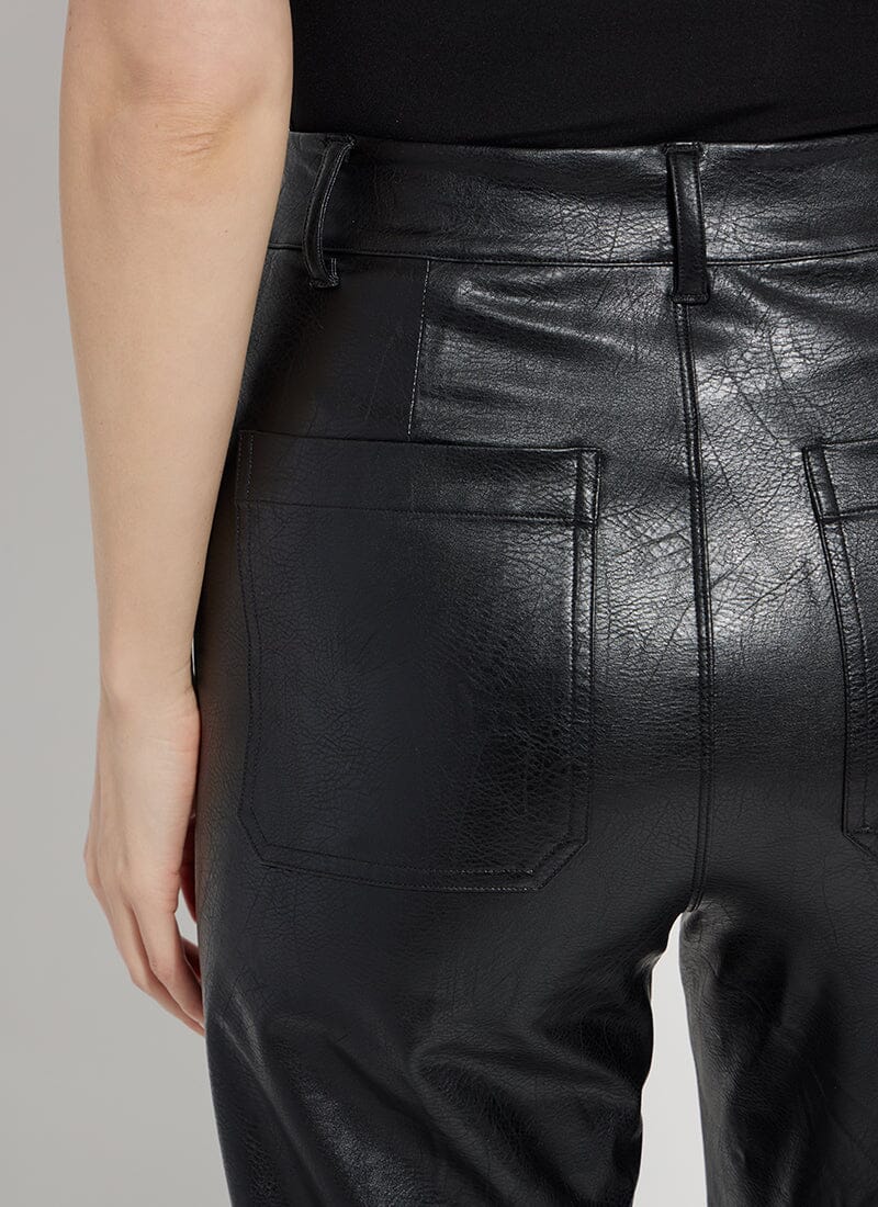 Hi Waist Vegan Leather Black