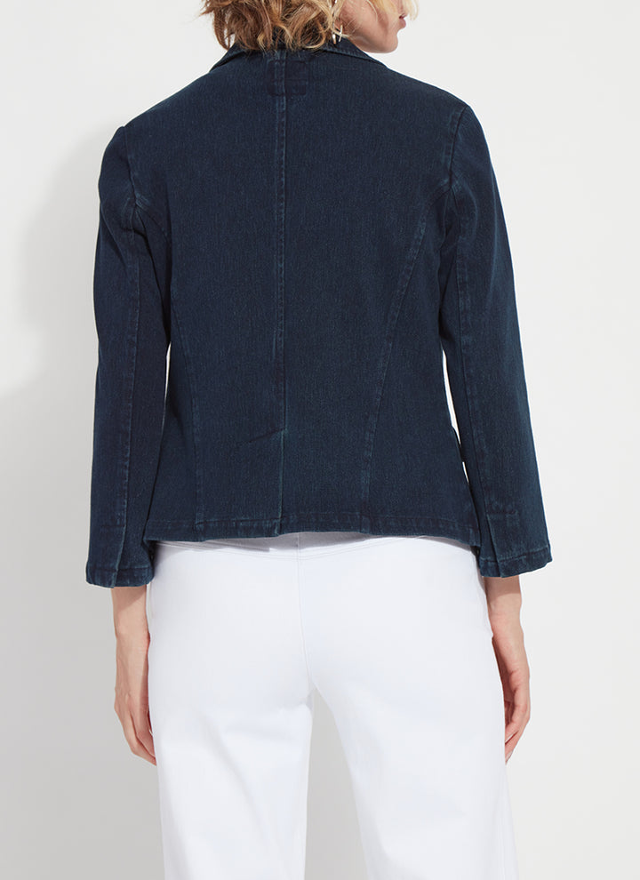 Della Denim Cropped Blazer Indigo