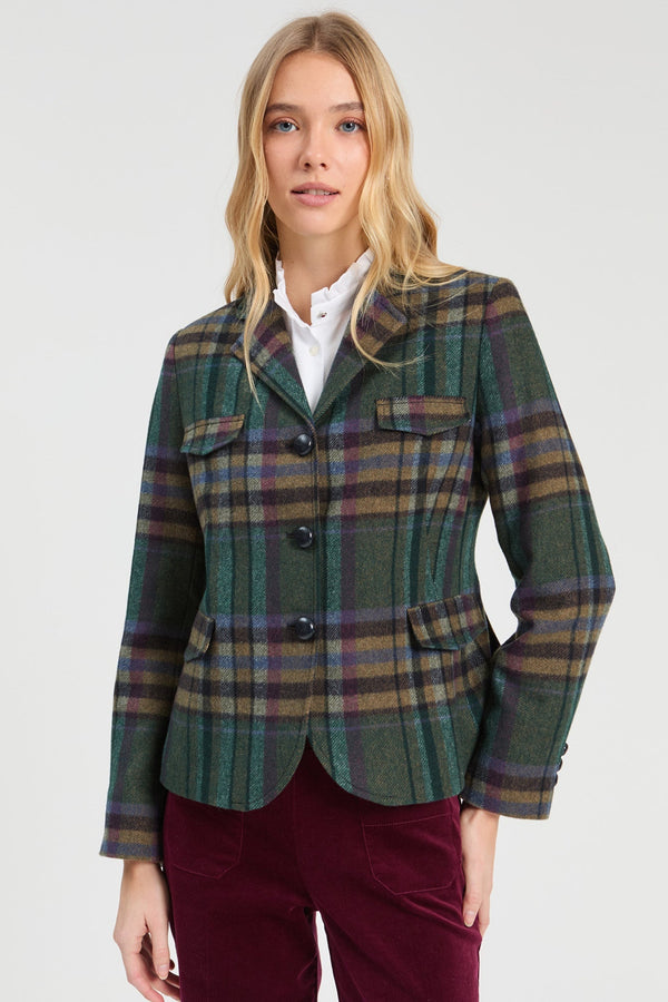 Maya Plaid Jacket Blue