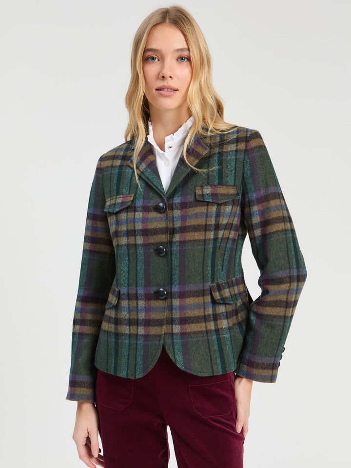 Maya Plaid Jacket Blue