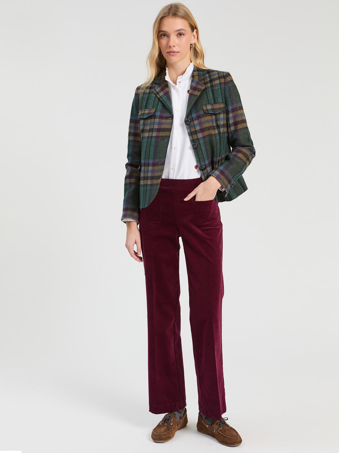Maya Plaid Jacket Blue