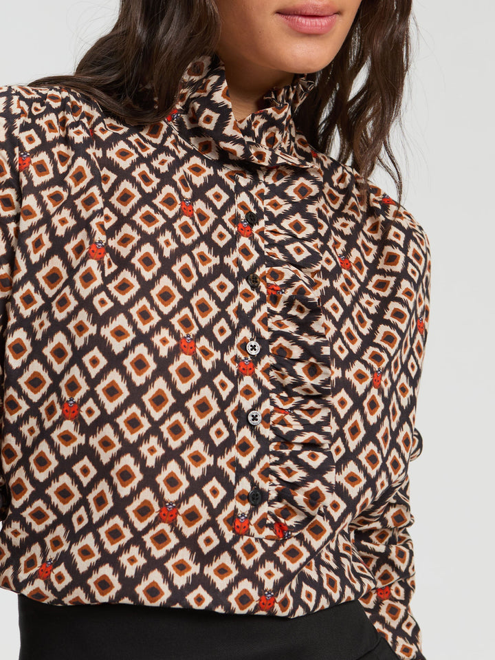 Ikat Marquitas Ruffle Shirt