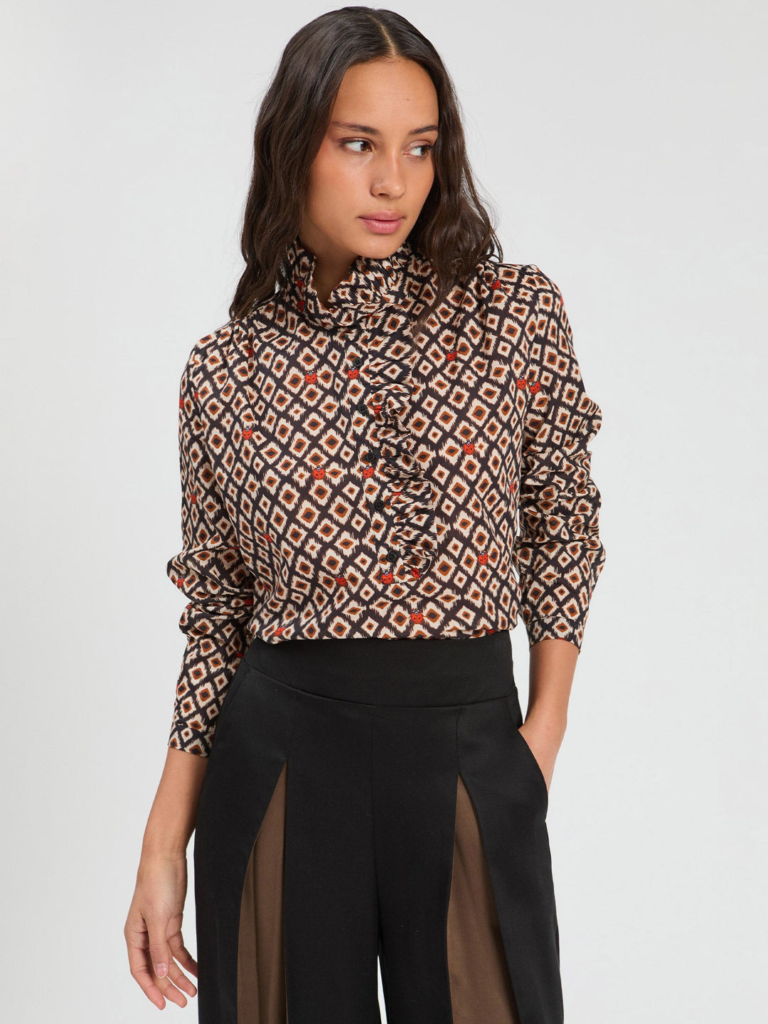 Ikat Marquitas Ruffle Shirt