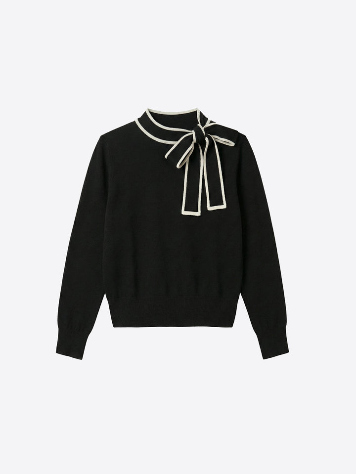 Lazo Tie Neck Sweater Black