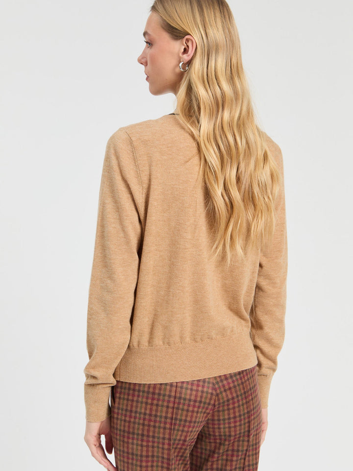Lazo Tie Neck Sweater Camel
