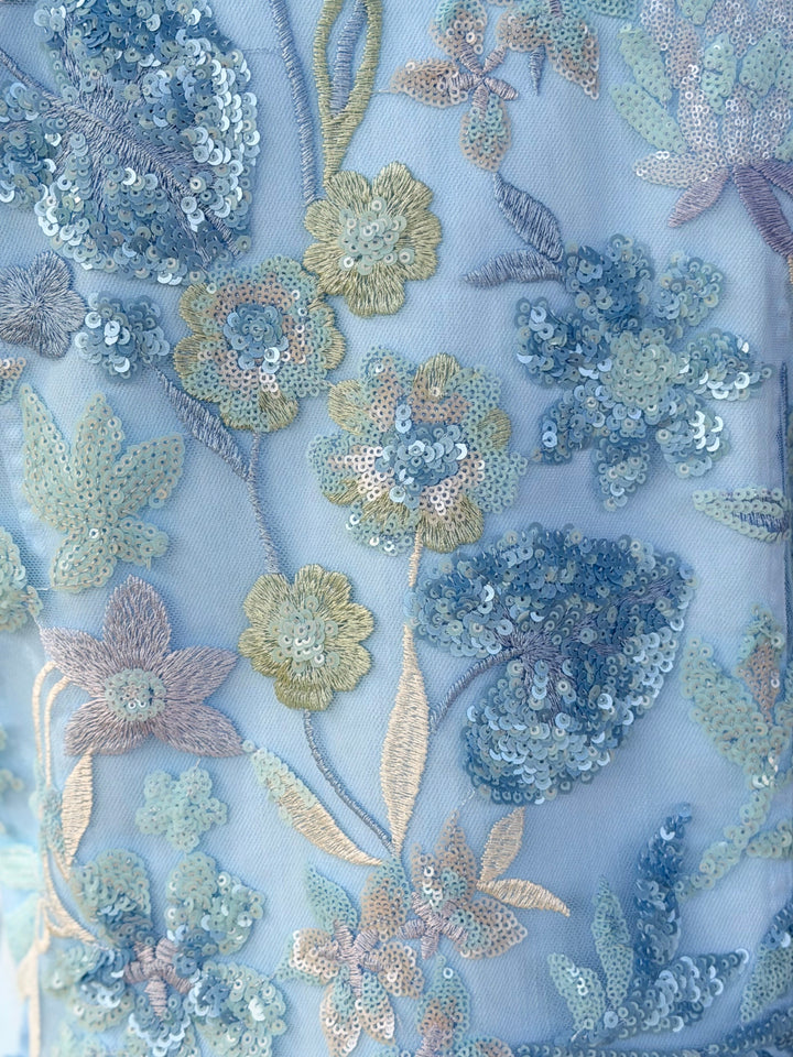 The Nantucket Blue Denim Jacket / Blue Sequins