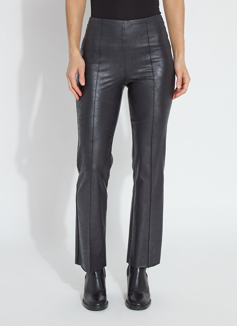 Elysse Foiled Leather Pant Black