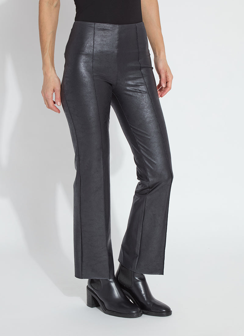Elysse Foiled Leather Pant Black