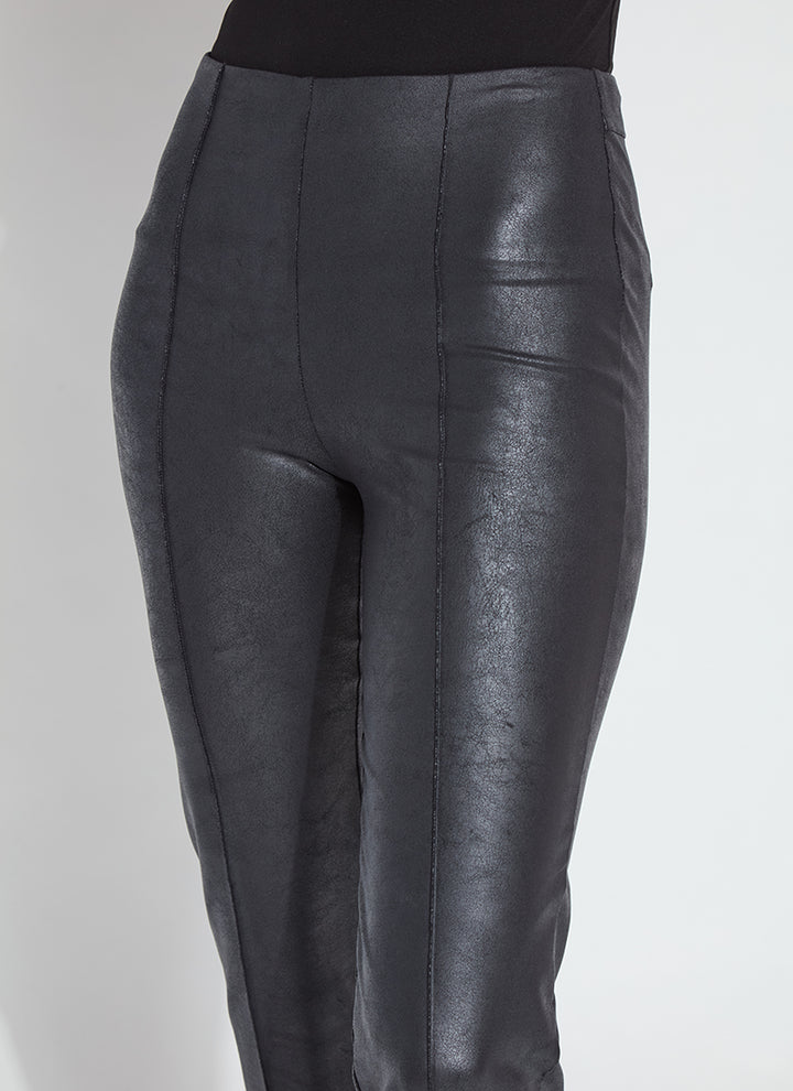 Elysse Foiled Leather Pant Black